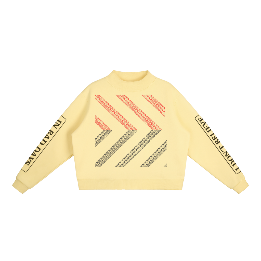 Fleece Mock-Neck Crew Sweatshirt