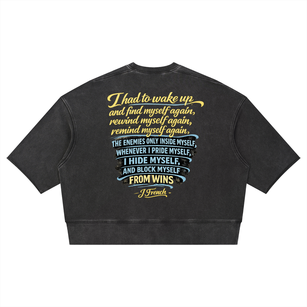 J French Unisex Mineral Wash Boxy Raw Edge T-Shirt