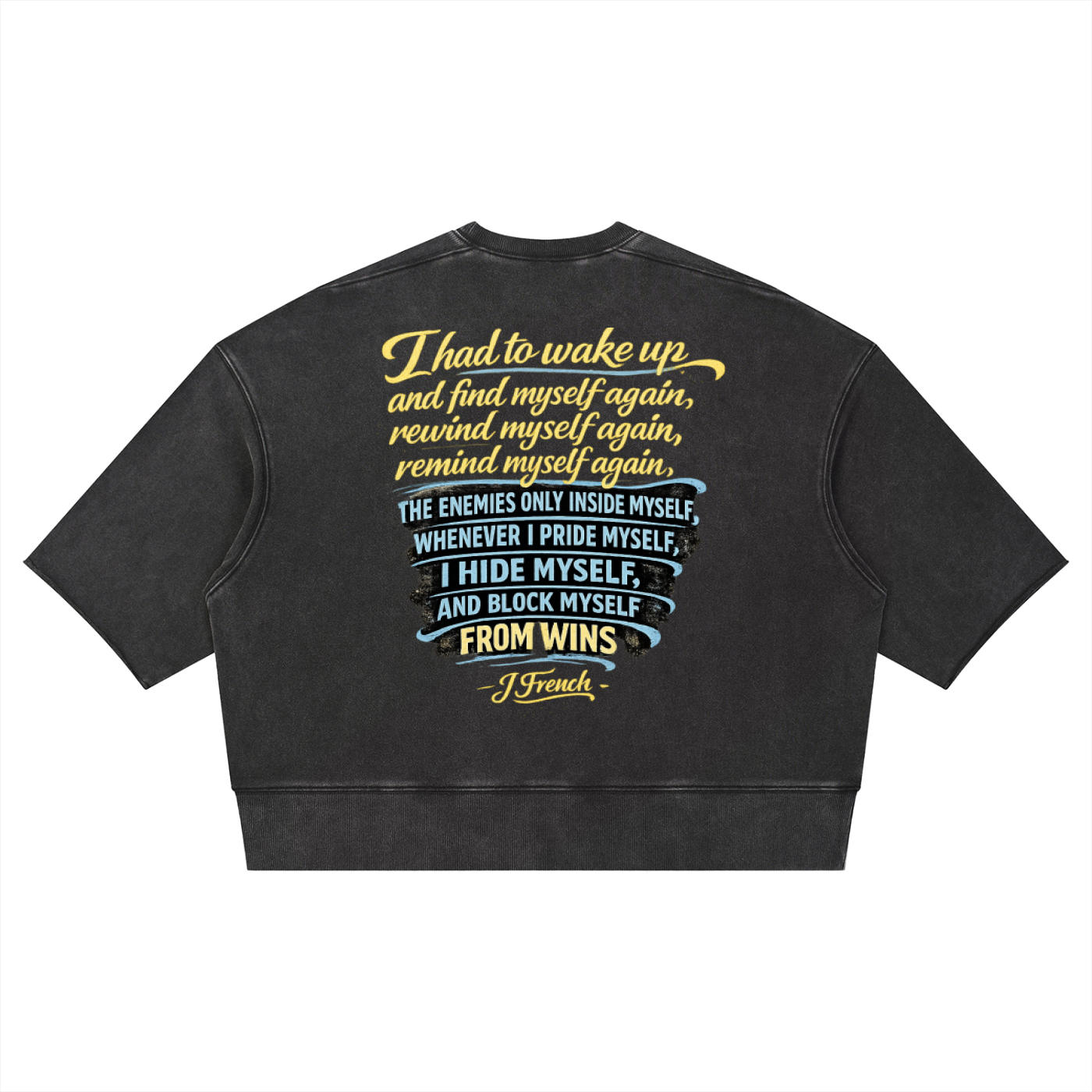J French Unisex Mineral Wash Boxy Raw Edge T-Shirt