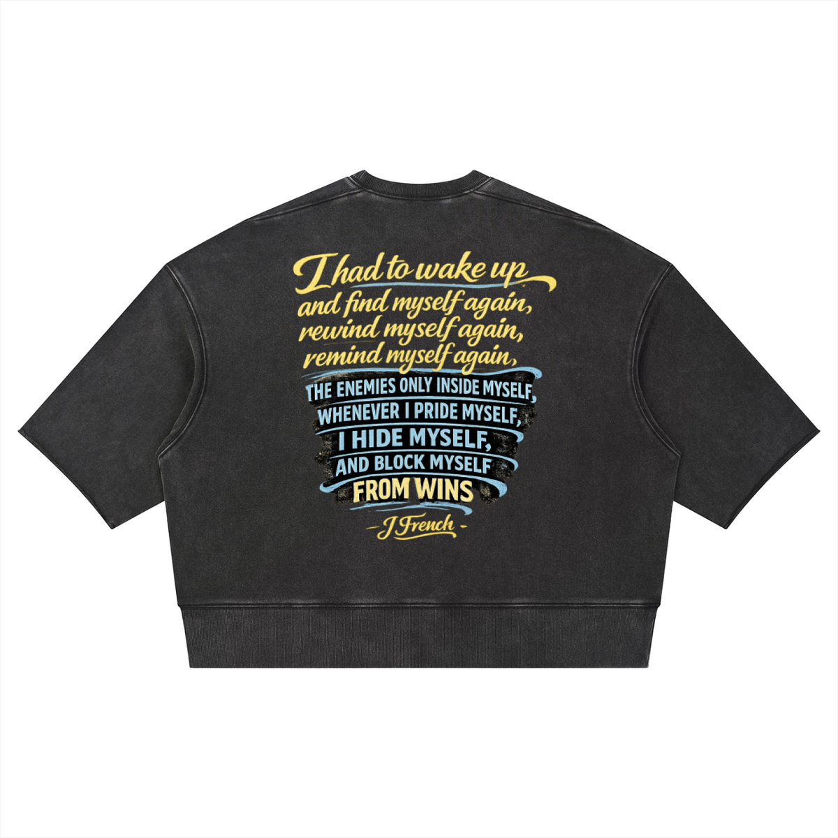 J French Unisex Mineral Wash Boxy Raw Edge T-Shirt