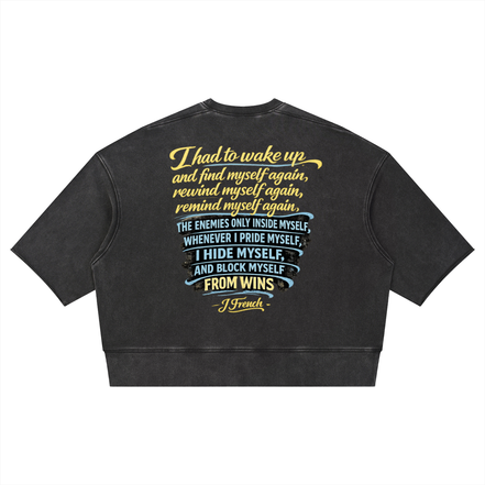 J French Unisex Mineral Wash Boxy Raw Edge T-Shirt
