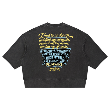 J French Unisex Mineral Wash Boxy Raw Edge T-Shirt