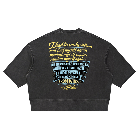 J French Unisex Mineral Wash Boxy Raw Edge T-Shirt