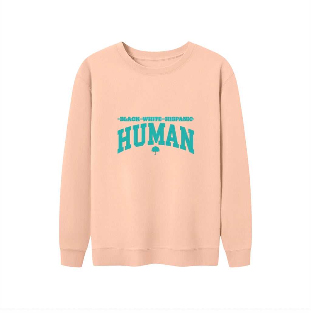 Human Oversized Salmon/Teal Unisex Crewneck Sweatshirt