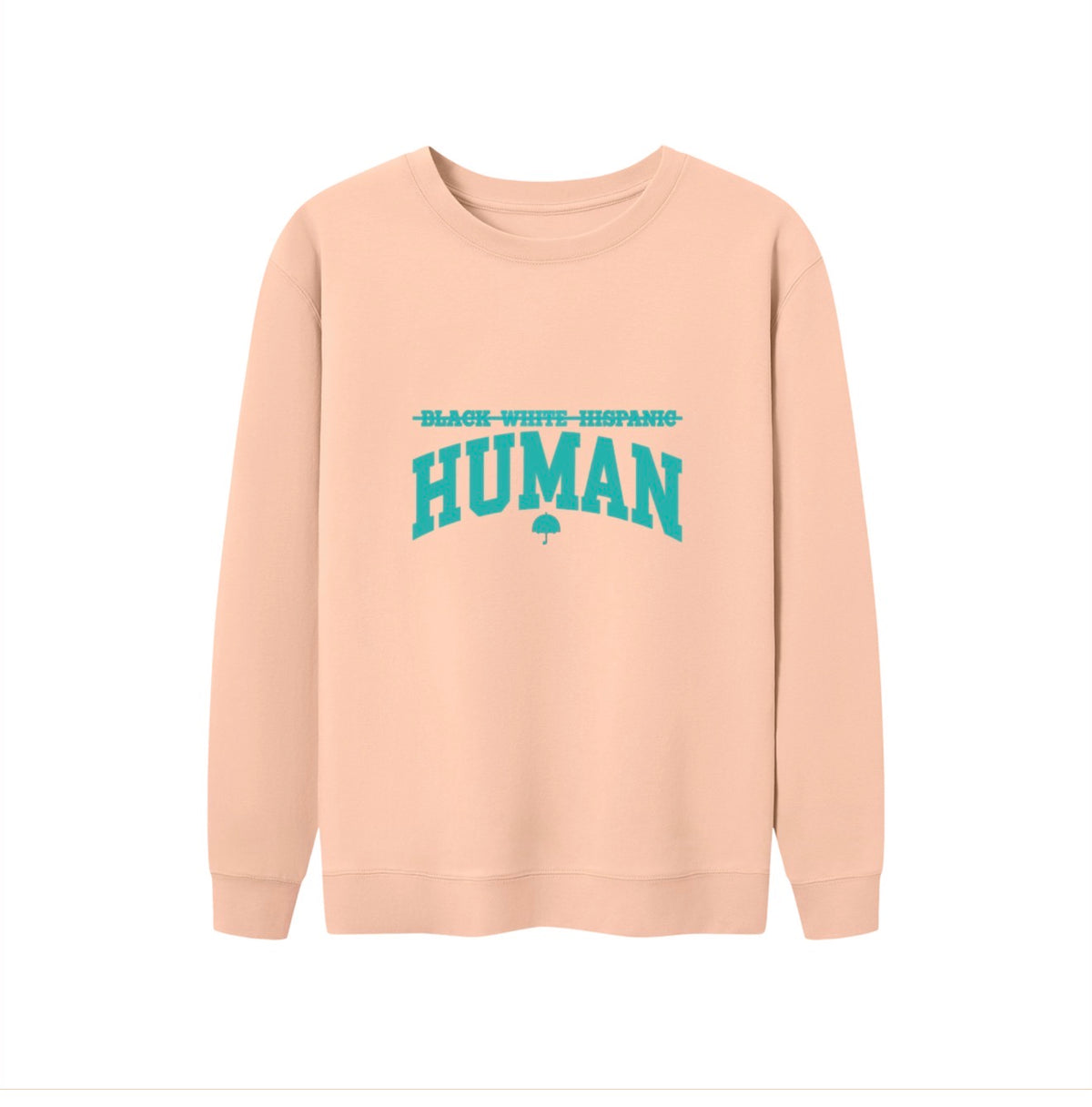 Human Oversized Salmon/Teal Unisex Crewneck Sweatshirt