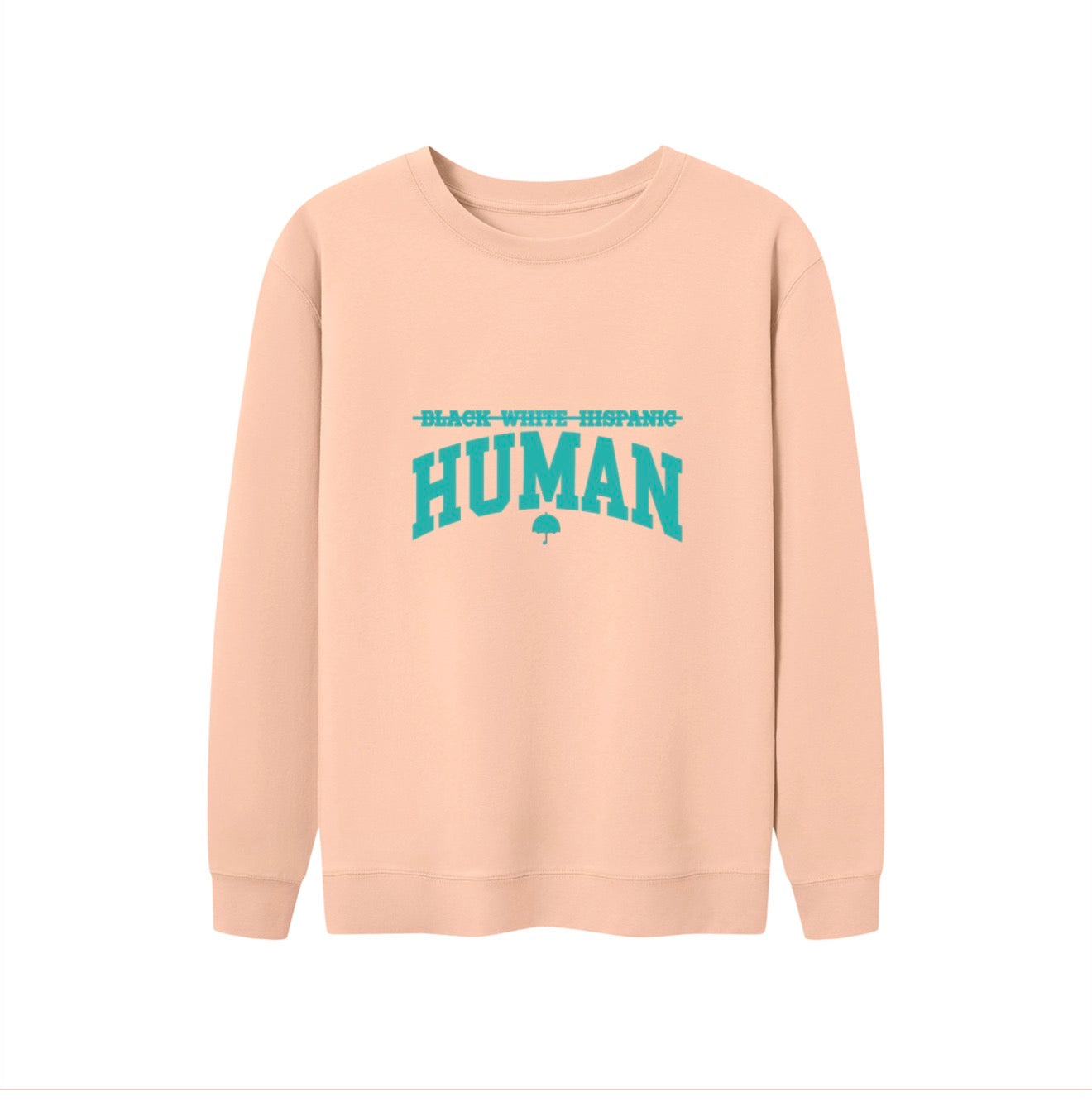 Human Oversized Salmon/Teal Unisex Crewneck Sweatshirt