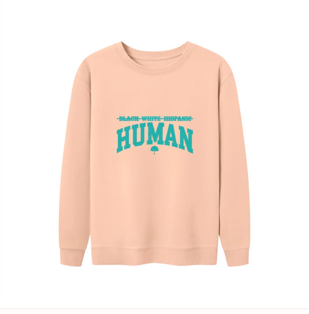 Human Oversized Salmon/Teal Unisex Crewneck Sweatshirt