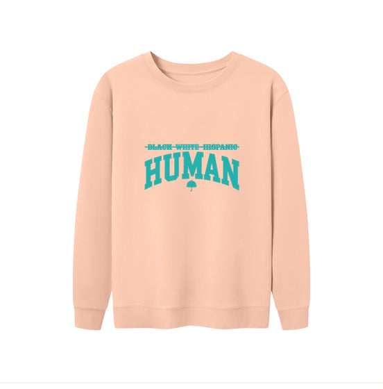 Human Oversized Salmon/Teal Unisex Crewneck Sweatshirt