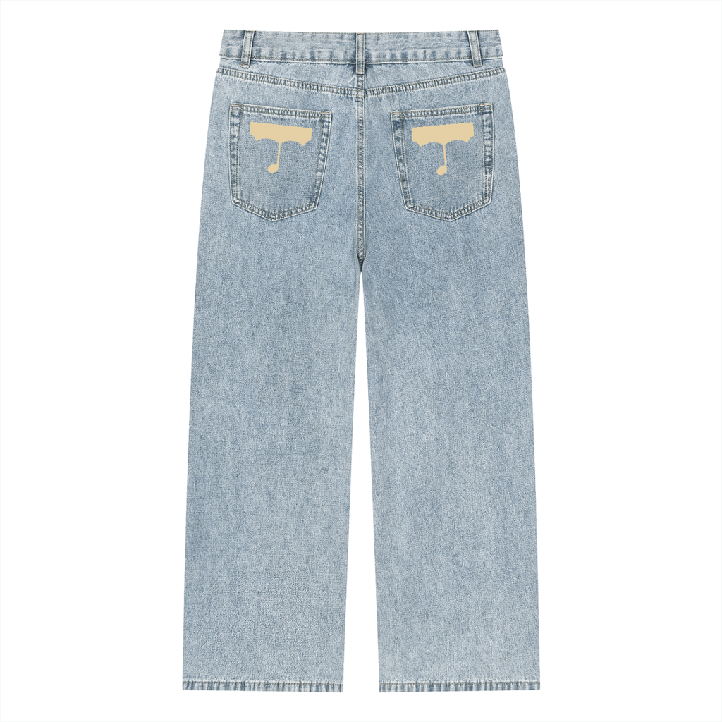 Unisex Vintage Wash Straight Leg Jeans