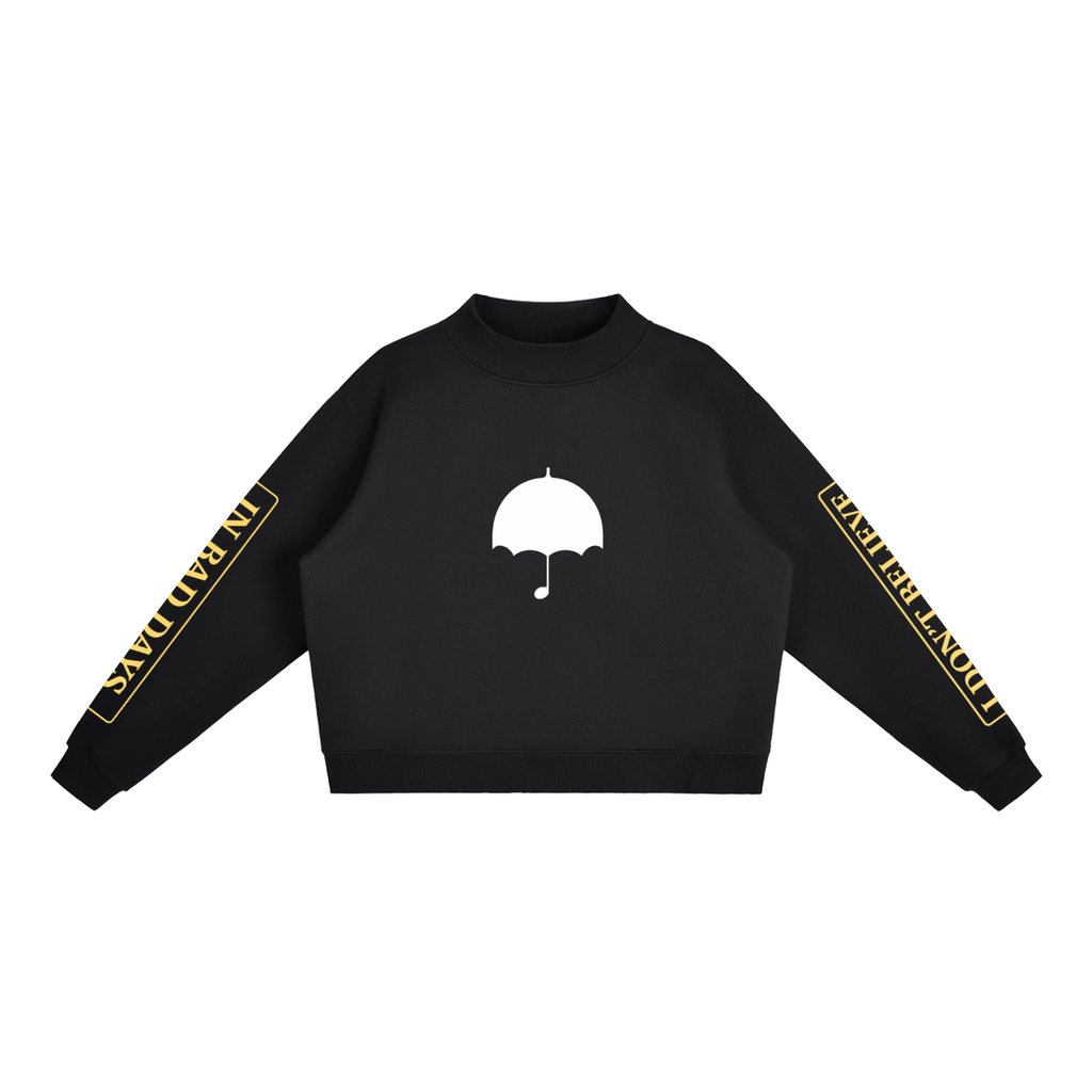 Essential Fleece Mock-Neck Crew Sweatshirt