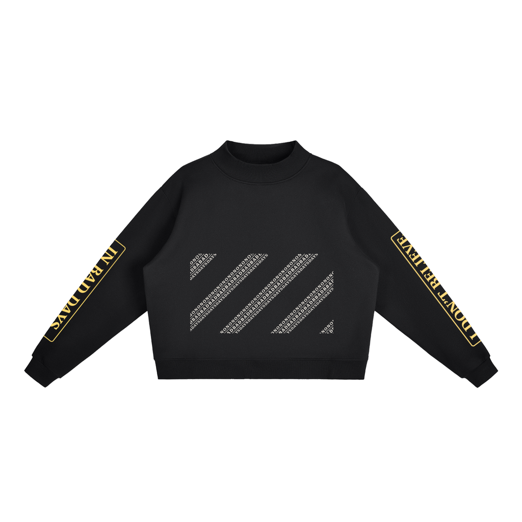 Essential Fleece Mock-Neck Crew Sweatshirt
