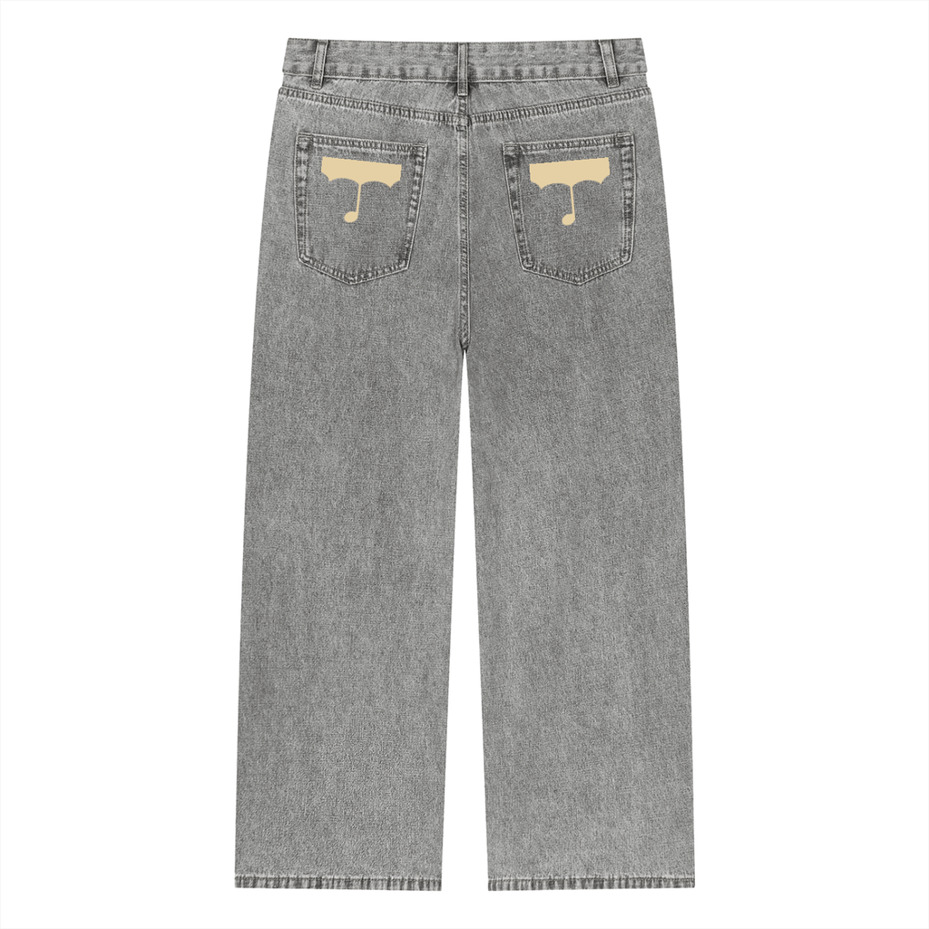 Unisex Vintage Wash Straight Leg Jeans