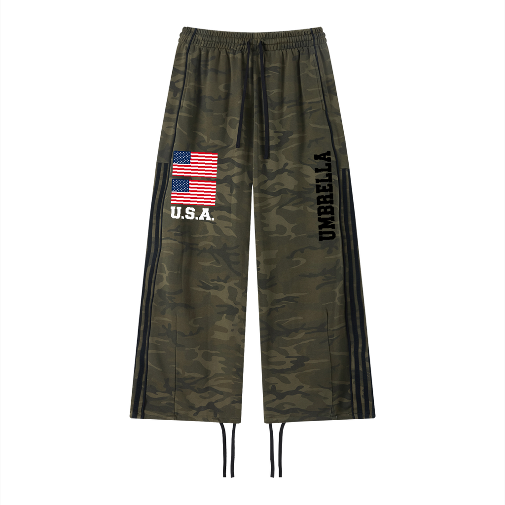 Flag Camo Unisex Wide Leg Sweatpants