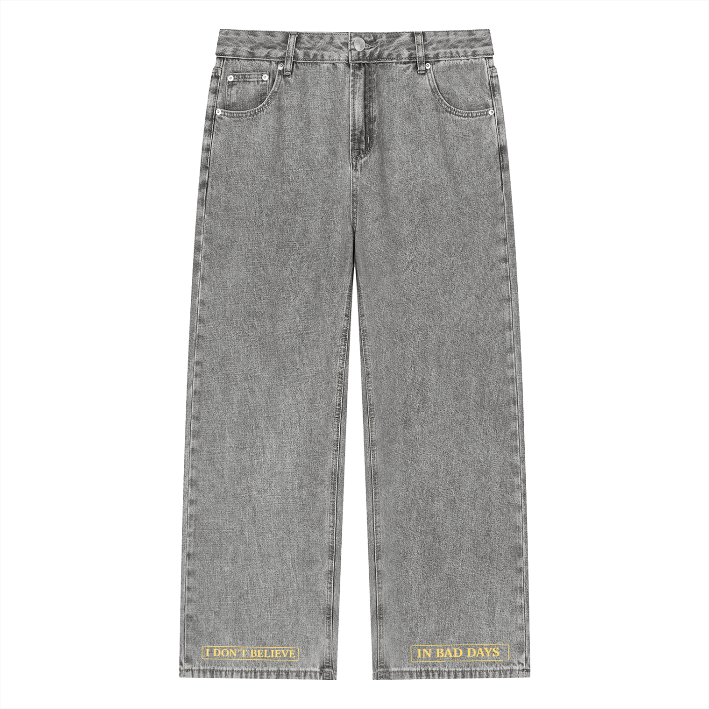 Unisex Vintage Wash Straight Leg Jeans